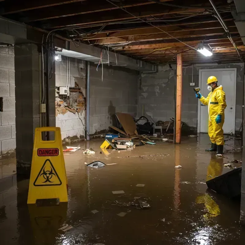 Flooded Basement Electrical Hazard in Capron, IL Property